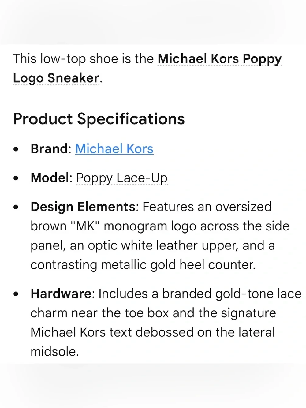 MICHAEL Michael Kors Poppy Logo Sneaker (NWOT)